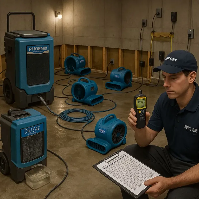 Structural Drying and Dehumidification process in Grundy, VA